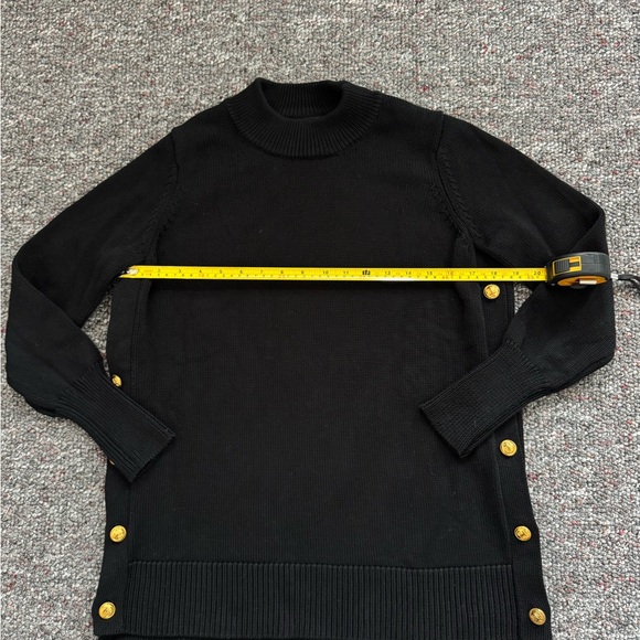 Tuckernuck Black Crewneck Sweater with Gold Buttons - Picture 3 of 11